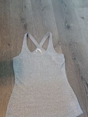 Maurices Silver Shimmer Crossback Tank